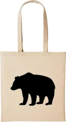 Produktbild von Huuraa Baumwollbeutel BÄR Geschenk Einkaufstasche Natural 10 Liter Baumwolle BÄR Accessoire