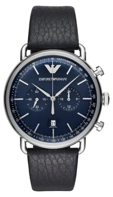 Produktbild von Emporio Armani Armbanduhr AR11105 43mm Edelstahl silberfarben Leder schwarz
