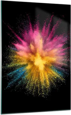 Produktbild von Bilder auf glas - Einteilig - Bunt Staub Explosion - 70x100cm - Glasbilder - Wandbilder - Bilder - zum Aufhängen bereit - Wanddekoration aus Glas - Glas Bilder - Wandbild auf Glas - GPA70x100-4529