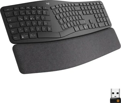 Produktbild von Logitech ERGO K860 - Tastatur - kabellos - 2.4 GHz, Bluetooth 5.0 - QWERTY - Spanisch - Graphite