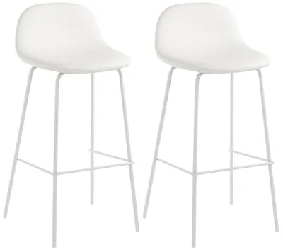 Immagine prodotto di Set 2 Sgabelli 42x43x91,5 cm in Pelle finta Bianco