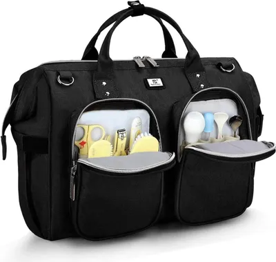 Obrázek produktu pro Přebalovací taška s přebalovací podložkou a háčkem na kočárek, unisex design, multifunkční