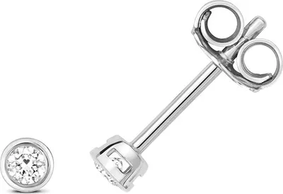Produktbild von Funkelndes Feuer 18 Karat (750) Weißgold Damen - Diamant Paar Ohrstecker Brillant-Schliff 0.10 Karat H - SI2; TRS3466418KW