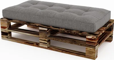 Produktbild von Lermowood Palettenmöbel Mpe Hocker 120 x 80 cm Geflammt | Europaletten Indoor und Outdoor Lounge Gartenmöbel Holz Gartenmöbel Set Lounge Möbel Terrasse Balkon Loft Stil Paletten