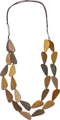 Produktbild von Lange Kette Dalisay aus vielen Holzelementen von collezione alessandro