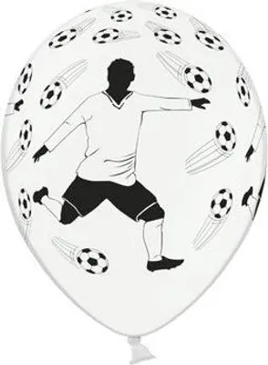 Image de Ballons avec impression "footballeur et ballons", blanc, 1 pc.