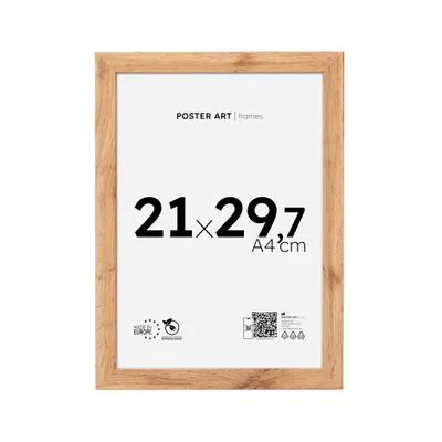 Zdjęcie produktu dla Ramka na zdjęcia i plakaty A4 21x29,7 cm, dąb Wotan, MDF – Poster Art