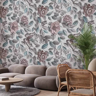 Produktbild von Selbstklebende Folie Fototapete - Rustic Mosaic 196x140 cm Blumen b-B-0656-a-a