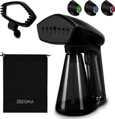 Obrázok produktu pre Naparovač odevov ZEEGMA Handig, 1500 W, 40 sekúnd prípravy, 30 g/min, 2,5 m šnúra, vertikálne a horizontálne žehlenie, praktická taška v balení