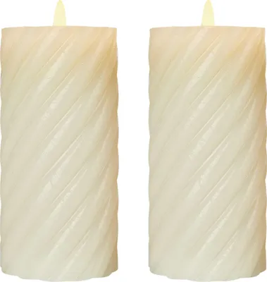 LED dekorace – vosková svíčka, 17 cm, 2x AAA, vnitřní, teplá bílá, 2 ks, časovač
