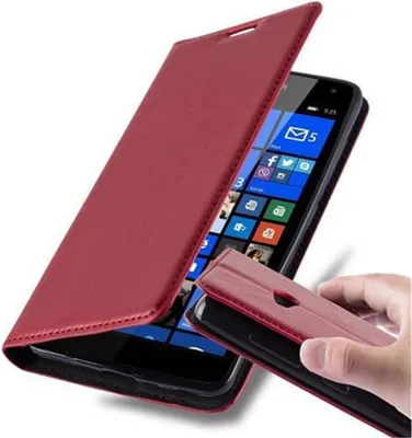 Obrázek produktu pro Cadorabo pouzdro pro Nokia Lumia 535 Protective Case v červené barvě Kryt na mobilní telefon s magnetickým zavíráním