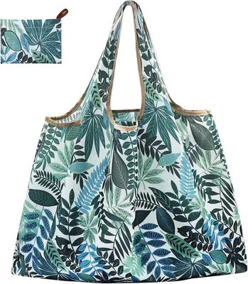 Produktbild von PolkaHome® Faltbare Wiederverwendbare Einkaufstaschen, Große Shopper Bag Leichte Tasche Waschbare Handtasche, Tragbare Tasche für den