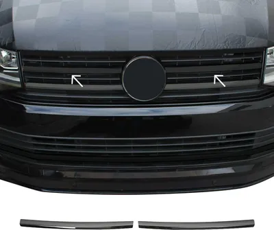 Produktbild von Kühlergrill Grillleisten für VW T6 Transporter Highline 2015-19 Chrom Dunkel 2x