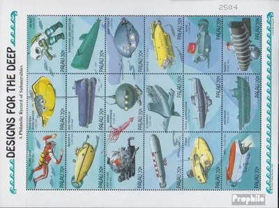 Produktbild von Briefmarken Palau-Inseln 1995 Mi 919-936 Zd-Bogen (kompl.Ausg.) postfrisch Tauchgeräte