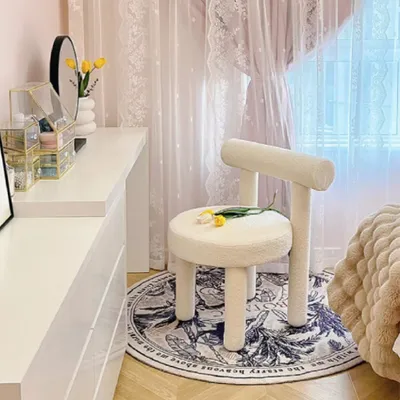 Produktbild von 360Home Stuhl Schminkstuhl Esszimmerstuhl Rückenlehnenstuhl Hocker Beige /DBY99856/