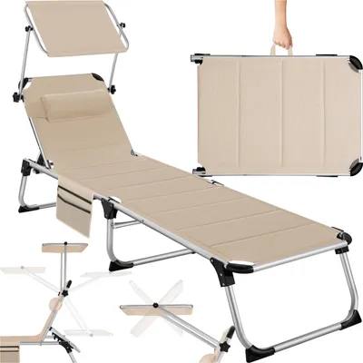 Produktbild von tectake® Aluminium Sonnenliege Lorella gepolstert, klappbar