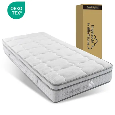 Produktbild von Merax 7-Zonen Taschenfederkernmatratze 25 cm, Kaltschaum Hybrid, ergonomisch, Härtegrad H3, 90x200 cm, atmungsaktiv, ® , Weiß