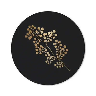 Produktbild von MuchoWow® Mauspad Mousepad Gold - Zweig - Blatt 30x30 cm - Mousepads - Maus Mat - Pad - Mausunterlage - Tischunterlage - Schreibtischmatten