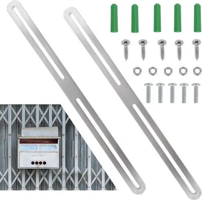 Obrázok produktu pre Bezpečnostná sada pre poštovú schránku – 2 ks – Zabezpečenie pre živý plot – 360 x 24 mm – Zabezpečenie poštovej schránky – ploché spojenie – Dvere – Záhrady