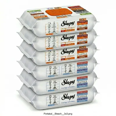 Produktbild von Sleepy Easy Clean Oberflächenreinigungstücher – 3x100 Orange + 3x100 Blau | für Wohnmobile & Camper