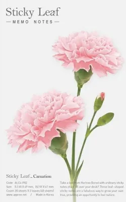 Image de Cartes de notes autocollantes - rose œillet M