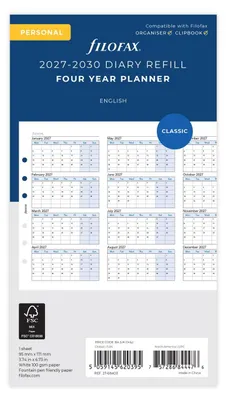 Produktbild von FILOFAX Kalendereinlage 2027-29 - PERSONAL - Jahresplaner - weiss - englisch