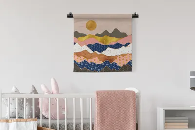 Produktbild von MuchoWow® Wandteppich Wandbehang Muster - Gold - Pastell 60x60 cm Tapisserie Dekoration Wandtuch - Dekorationen - Wand Decke