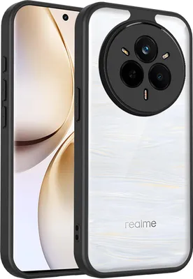 Obrázek produktu pro Pouzdro pro Realme 14 Pro průhledný zadní kryt s TPU rámečkem, odolné proti nárazům Černý