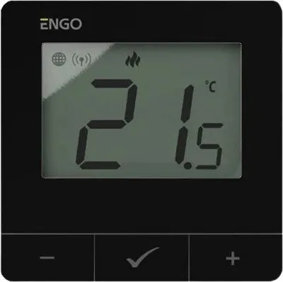 Image de ENGO CONTROLS | Régulateur de température E25-BATB - Noir - Zigbee - Sans fil et intelligent