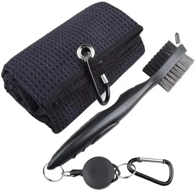 Produktbild von Unyqoos komplettes® Reinigungsset für Golfschläger: Bürste und Handtuch für optimale Wartung