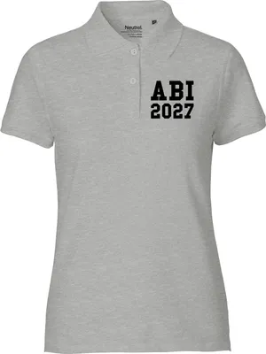 Produktbild von Huuraa Damen Polo Shirt ABI 2027 Abitur S Sport Grey Bio Baumwolle Fairtrade Poloshirt Geschenkidee
