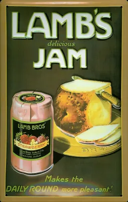 Produktbild von Blechschild Lamb's Jam Marmelade Schild retro Werbeschild