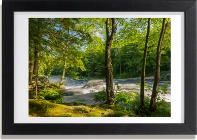 Produktbild von Bild 30x20 MDF-Rahmen, Wandkunst Fluss in den Wald