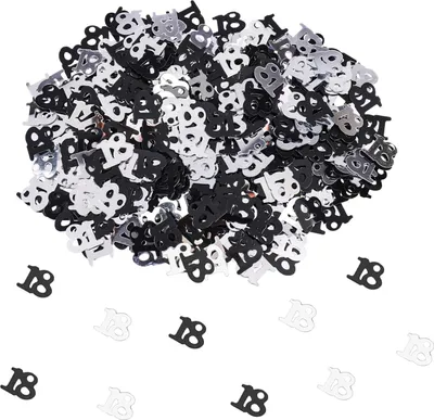 Produktbild von Konfetti 18 Geburtstag Deko, Silber Deko 18. Geburtstag Junge Mädchen, 15 Gramm Tischdeko Silber Deko 18. Geburtstag Junge Mädchen, Streudeko 18 Geburtstag Deko, Geburtstagsdeko 18 Jahre
