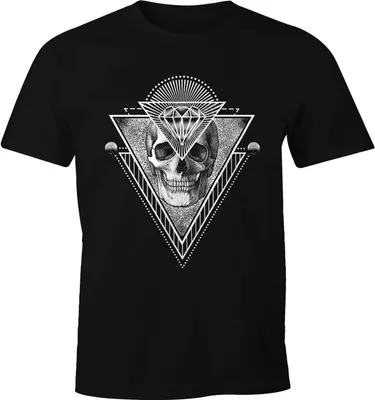 Produktbild von Trendiges Herren T-Shirt Totenkopf Skull Trinagle Kunst Diamond Diamant Moonworks® schwarz XL