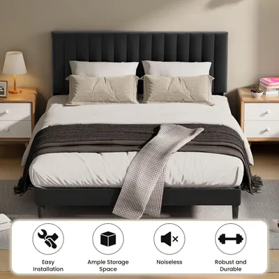 Productafbeelding van Gestoffeerd Bed - Bedframe - Slaapbed - Eenpersoonsbed - Tweepersoonsbed - 90x200 cm - Verstelbaar Hoofdbord