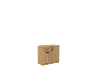 Produktbild von Kommode MALEX I 80 cm – Büroschrank mit 2 Türen und Schublade für Büro und Arbeitszimmer – Eiche Artisan