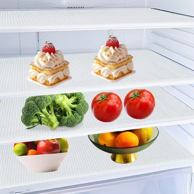 Produktbild von Kühlschrankmatten Haftfrei, gestreift | Ölabweisende Kühlschrankmatten Haftfreie, gestreifte Matten für Küche, Speisekammer, Schrank, Zuhause, Schublade,, Kommode