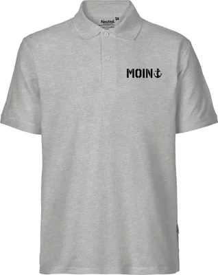 Produktbild von Huuraa Herren Polo Shirt Moin Anker L Sport Grey Bio Baumwolle Fairtrade Poloshirt Geschenkidee