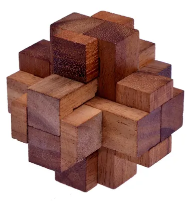 Produktbild von Teufelsknoten G173 – 3D Puzzle aus Holz mit 12 Bausteinen | Knobelspiel