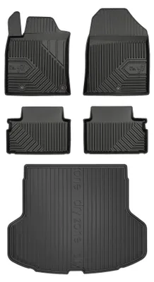 Productafbeelding van Rubberen automatten + kofferbakmat voor Kia Ceed III 2018-2025 (stationwagen) – 5-delig, zwart, op maat – Wielganizator