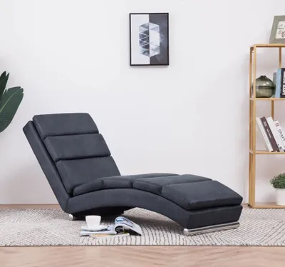 Zdjęcie produktu dla Maison Exclusive - Szezlong, szary, sztuczna skóra zamszowa