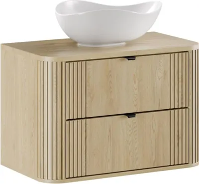 Image de Ensemble de salle de bain KORI : meuble sous vasque 80cm + plan pour vasque + vasque à poser