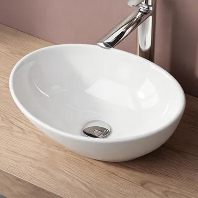Produktbild von doporro Waschbecken Aufsatzwaschbecken Oval waschtisch Keramik 41x33,1x14cm Waschschale Weiß Handwaschbecken Nano-Versiegelung Brüssel205