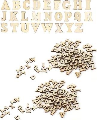 Imagen del producto de Letras de madera sin tratar, de 15 mm, 400 unidades, para manualidades