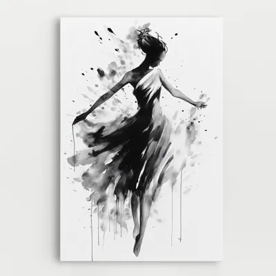 Produktbild von ARTHUB® Leinwandbild 30x40 cm, Beautiful Dancing Woman | Wohnzimmerdekoration, Hängende Bilder, Wanddekoration, Heimdekoration, Frauen, Silhouetten