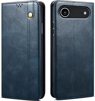 Produktbild von Hülle für iPhone Air Leder Brieftasche Schutzhülle mit Standfunktion Blau