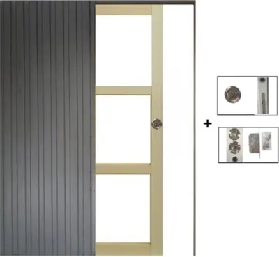 Immagine prodotto di Porta scorrevole in legno Ayous con vetro trasparente H204 x L83 cm, a scomparsa (senza kit di finitura) Gd Menuserie