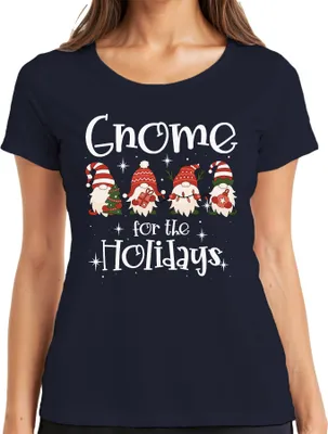 Produktbild von Gnome for the holidays Weihnachtsgnome Wichtel - Weihnachten Weihnachtsgeschenk Christmas Damen T-Shirt, Navy, XL