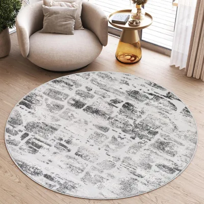 Obrázek produktu pro Tapiso Koberec SKY Round Modern Grey White Beige Obývací pokoj 240 x 240 cm